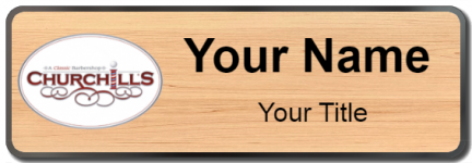 Custom name badges for Churchills Barbershop