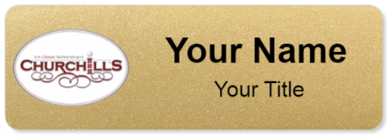 Custom name badges for Churchills Barbershop