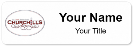 Custom name badges for Churchills Barbershop