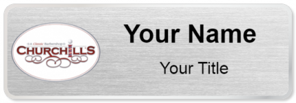 Custom name badges for Churchills Barbershop