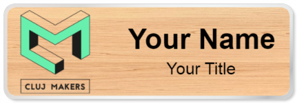 Custom name badges for Cluj Makers