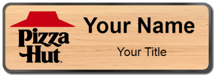 Custom name badges for Pizza Hut
