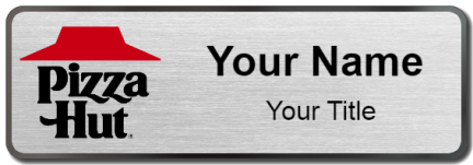Custom name badges for Pizza Hut