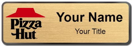 Custom name badges for Pizza Hut