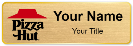 Custom name badges for Pizza Hut