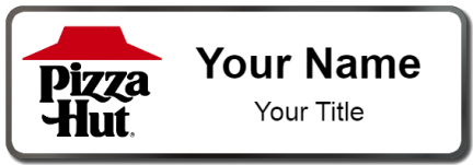Custom name badges for Pizza Hut
