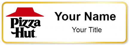 Custom name badges for Pizza Hut