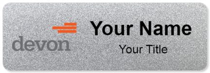 Custom name badges for Devon