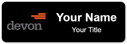 Custom name badges for Devon