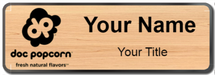 Custom name badges for Doc Popcorn