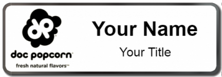 Custom name badges for Doc Popcorn