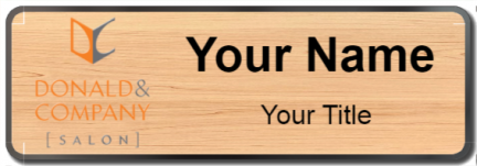 Custom name badges for Donald and Company