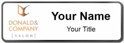 Custom name badges for Donald and Company