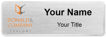 Custom name badges for Donald and Company