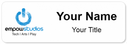 Custom name badges for Empow Studios