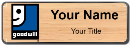 Custom name badges for Goodwill