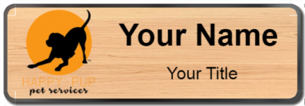 Custom name badges for Happy Pup Pet Services