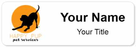 Custom name badges for Happy Pup Pet Services