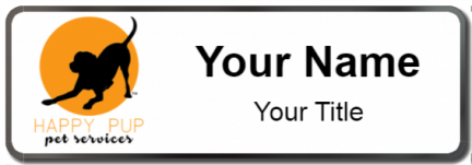 Custom name badges for Happy Pup Pet Services