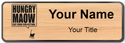 Custom name badges for Hungry Maow Cat Food