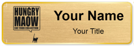 Custom name badges for Hungry Maow Cat Food