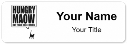 Custom name badges for Hungry Maow Cat Food