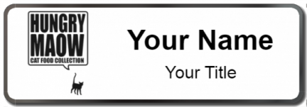 Custom name badges for Hungry Maow Cat Food