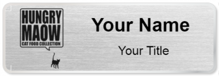 Custom name badges for Hungry Maow Cat Food