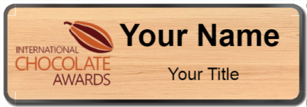 Custom name badges for International Chocolate awards