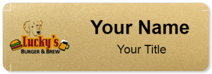 Custom name badges for Luckys Burger and Brew