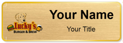 Custom name badges for Luckys Burger and Brew