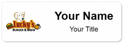 Custom name badges for Luckys Burger and Brew