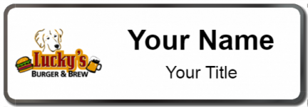 Custom name badges for Luckys Burger and Brew