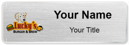 Custom name badges for Luckys Burger and Brew