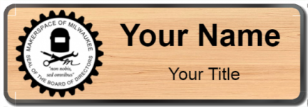 Custom name badges for Makerspace of Milwaukee