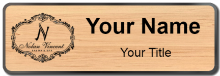 Custom name badges for Nolan Vincent Salon and Spa