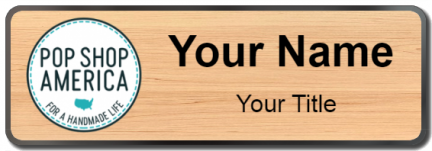 Custom name badges for Pop Shop America