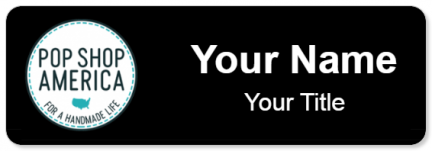 Custom name badges for Pop Shop America