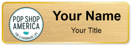 Custom name badges for Pop Shop America