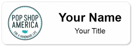 Custom name badges for Pop Shop America