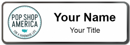 Custom name badges for Pop Shop America