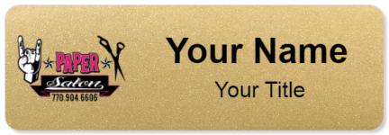 Custom name badges for Rock Paper Scissors Salon
