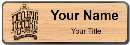 Custom name badges for Rolling Smoke Barbeque