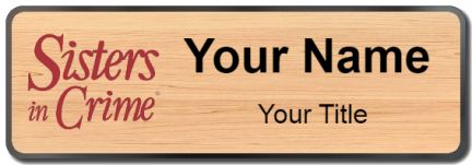 Custom name badges for Sisters in Crime