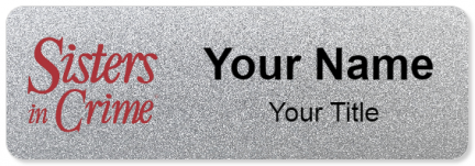 Custom name badges for Sisters in Crime