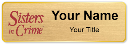 Custom name badges for Sisters in Crime