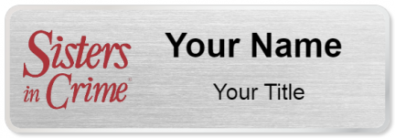 Custom name badges for Sisters in Crime