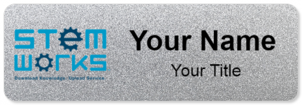 Custom name badges for Stem Works