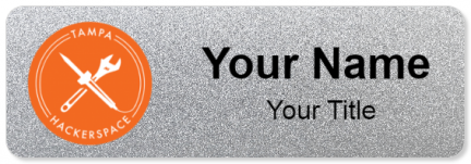 Custom name badges for Tampa Hackerspace