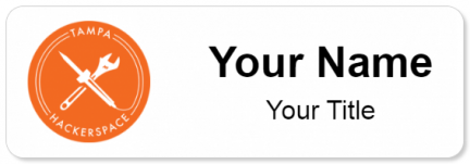 Custom name badges for Tampa Hackerspace